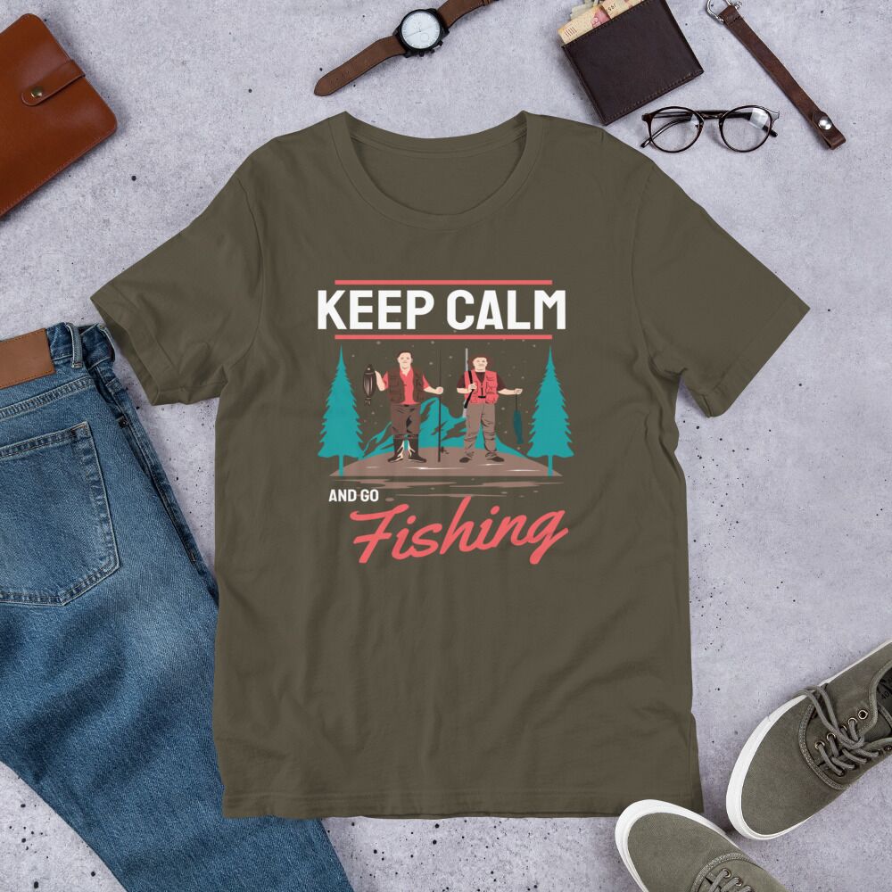 Fisherman Keep Calm And Go Fishing Short-Sleeve Unisex T-Shirt - Image 7