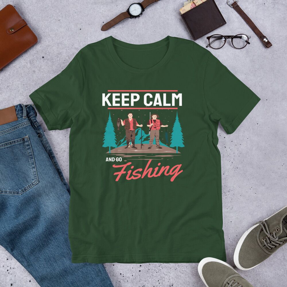 Fisherman Keep Calm And Go Fishing Short-Sleeve Unisex T-Shirt - Image 6