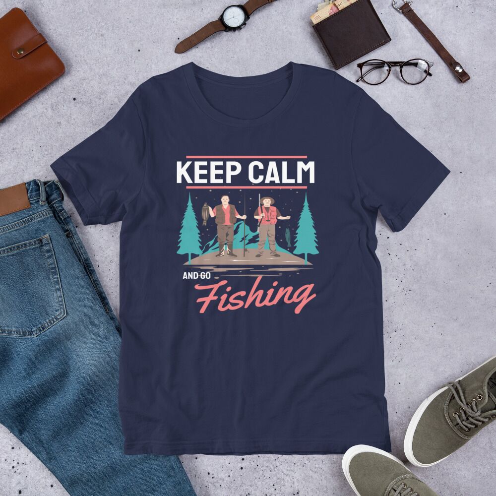 Fisherman Keep Calm And Go Fishing Short-Sleeve Unisex T-Shirt - Image 3