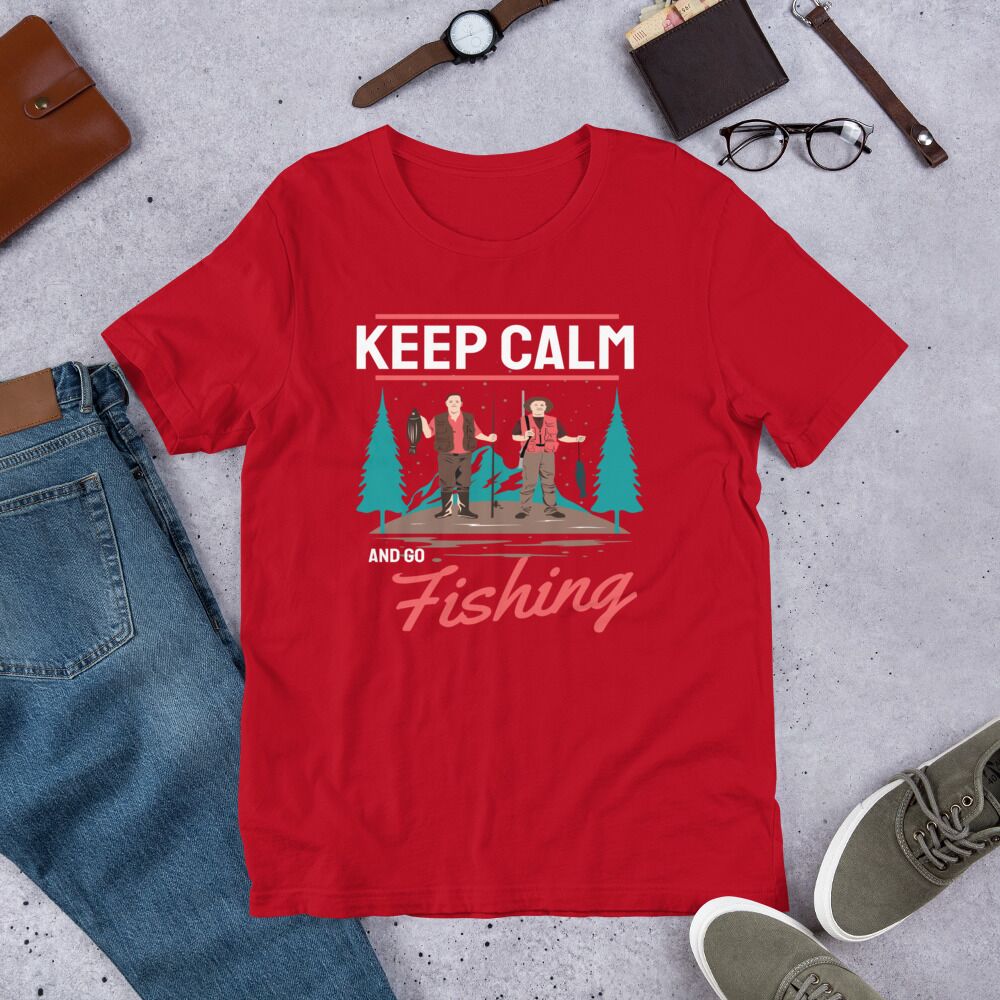 Fisherman Keep Calm And Go Fishing Short-Sleeve Unisex T-Shirt - Image 5